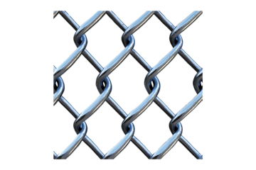 Arrangement of chain link fence isolated on transparent background
