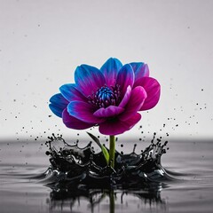 pink tulip in water