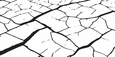 Vector cracks, breaks on land surface from earthquake. old wall background crack vector, grunge texture. cracked white paint on a white background. crack ground for abstract background on white back