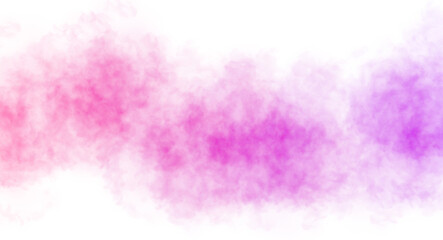 Abstract colorful smoke cutout on transparent background. Clouds fog steam cutout with seamless colors realistic. Watercolor paint brush strokes.