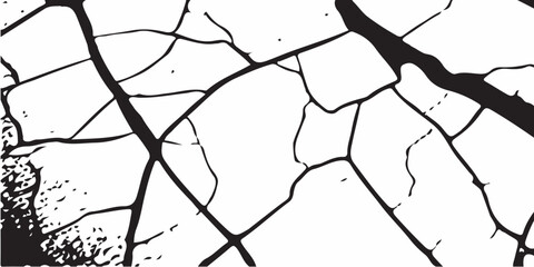 Obraz premium Vector cracks, breaks on land surface from earthquake. old wall background crack vector, grunge texture. cracked white paint on a white background. crack ground for abstract background on white back