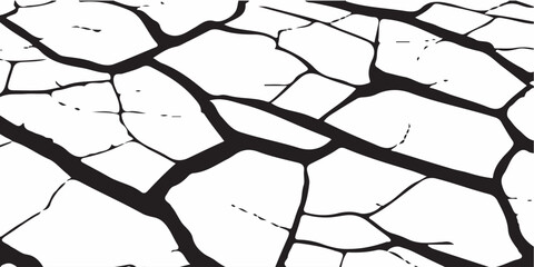 Fototapeta premium Vector cracks, breaks on land surface from earthquake. old wall background crack vector, grunge texture. cracked white paint on a white background. crack ground for abstract background on white back