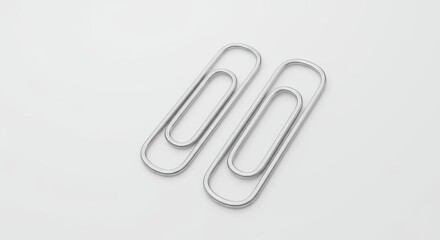 Paperclip Pair on White Background
