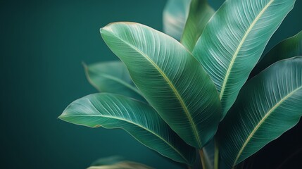 Obraz premium Vibrant green leaves bring natural beauty, creating a serene vibe for indoor decor or zen spaces