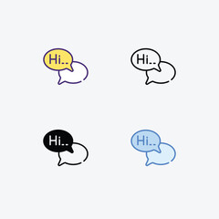 Conversation  icons set in different style vector stock illustration