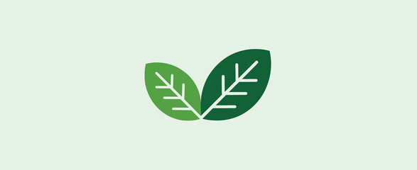 Simple Green Leaf Icon Design for Eco Friendly Branding
