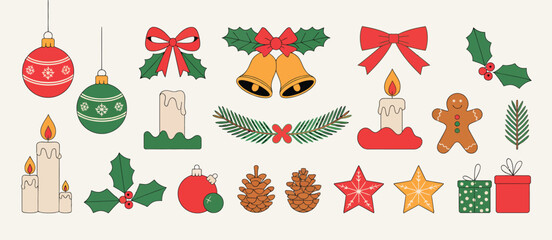 Christmas Icons Collection Festive Ornaments and Symbols