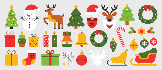 Christmas Flat Icons Collection for Festive Designs