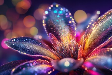 Radiant, iridescent flower petals