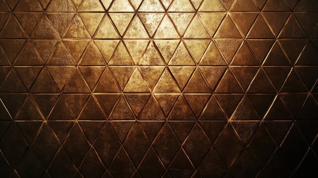 Futuristic, High Tech, dark background, with a triangular block structure. Wall texture with a 3D triangle tile pattern. 3D render.