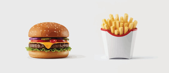 Juicy Cheeseburger and Crispy French Fries Combo