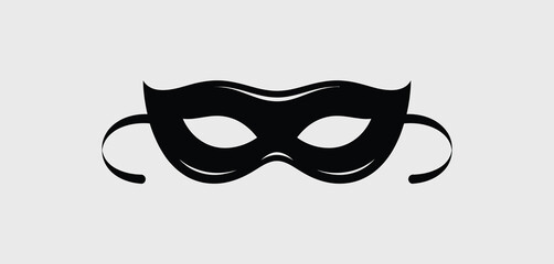 Elegant Black Mask Illustration for Party Invitation