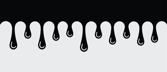 Abstract Black Dripping Paint Seamless Pattern Background