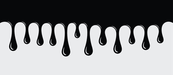 Black Dripping Paint Seamless Pattern Background