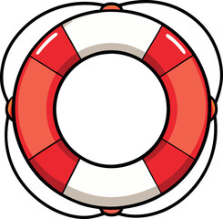 High-Quality Vector Illustration of a Lifebuoy Ring for Safety and Rescue – Essential Nautical Icon for Maritime Emergency Response, Water Rescue, and Digital Stock Designs