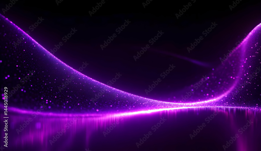 Wall mural a mesmerizing wave of purple light glows against a dark background, creating a sense of motion and d