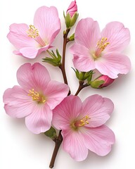Naklejka premium Beautiful pink flower displayed gracefully against a crisp white background creating a fresh look