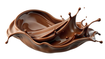 brown chocolate liquid paint milk splash isolated on white background PNG