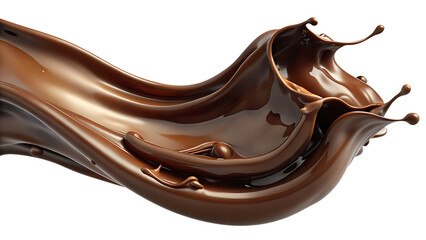 brown chocolate liquid paint milk splash isolated on white background PNG