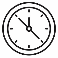 vector office wall clock outline icon on white background