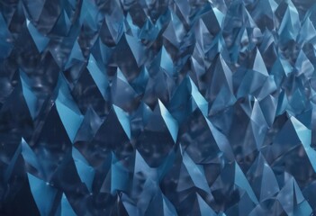 Naklejka premium Interlocking triangles depict stylized ocean waves; minimalist blue gradient , color, motion, surface