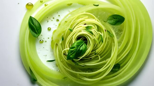 Watch this stunning pasta presentation that emphasizes freshness and flavor. A feast for the eyes and the taste buds awaits you. AI
