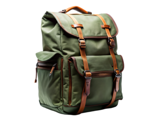 Green Leather Backpack: Travel & Hiking
