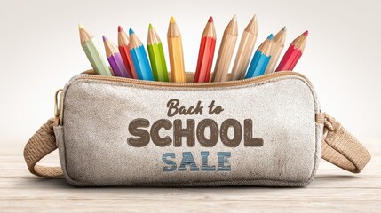 Exciting back to school sale on colorful supplies classroom promotional image bright setting