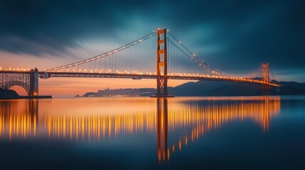 Sunrise bridge reflection