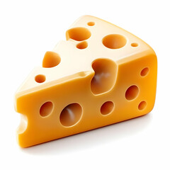 A delicious piece of cheese with holes, showcasing a rich yellow color and a smooth texture, ideal for adding flavor to various dishes.