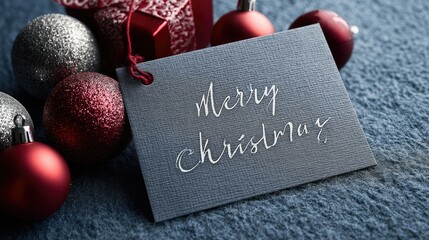 Festive Christmas card with ornaments