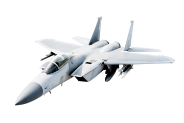 F 15 Fighter jet plane  isolated on white background PNG