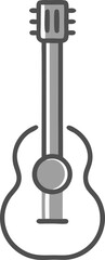 Acoustic guitar musical instrument flat vector icon