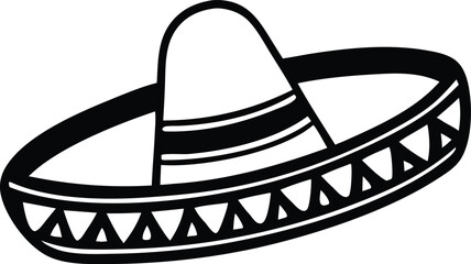 Isolated object of sombrero and hat sign. . Mexican Traditional Sombrero Hat cinco de mayo