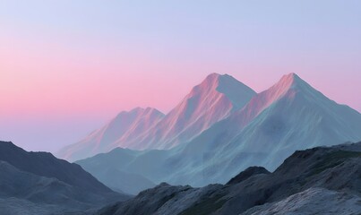 Fototapeta premium A surreal landscape shot of datamoshed mountains in a remote wilderness, Generative AI