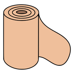 roll bandage safety health medical kit flat color vector illustration template design
