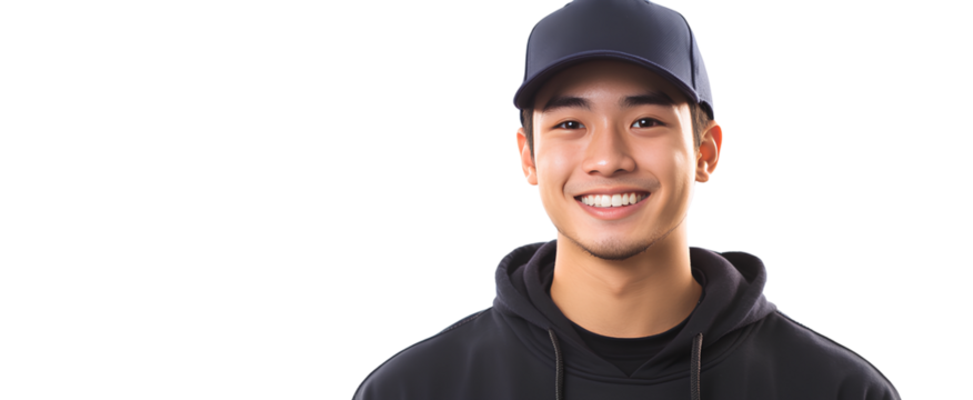  Young man wearing glasses and a hat, a checkered shirt, on a transparent background in PNG sticker format, high resolution. - Powered by Adobe