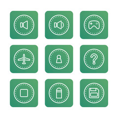 Multimedia button icon collection. Vector icon illustration