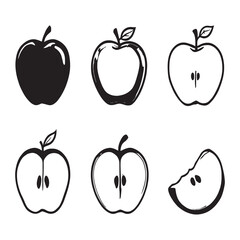 Minimalistic Apple Line Art Illustration for Modern Design