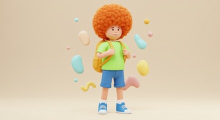 Child with Backpack Ready for School