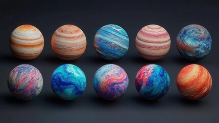 Fototapeta premium 3D illustration of Neptune - Solar system planets set. High quality digital space art in 5K - realistic visualization.