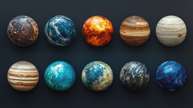 3D illustration of Neptune - Solar system planets set. High quality digital space art in 5K - realistic visualization.