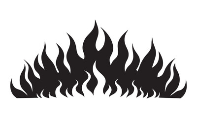 Fire background with dynamic flame motion. Burn effect, fiery silhouette, Dynamic Flame Vector Illustration