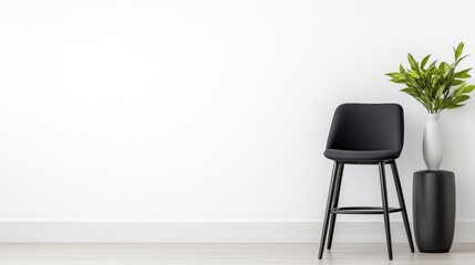 Fototapeta premium Minimalist Modern Barstool in a White Room