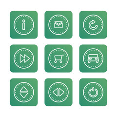 Multimedia button icon collection. Vector icon illustration