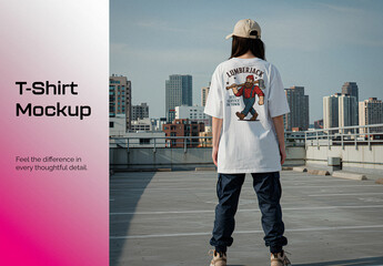 Oversized Female T-shirt Mockup