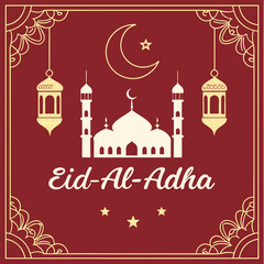 Eid Al Adha Greetings Card Eid Mubarak Qurban Mubarak