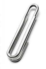 Fototapeta premium Minimalist angled shot of a stainless steel s hook capturing its sleek design against a white backdrop