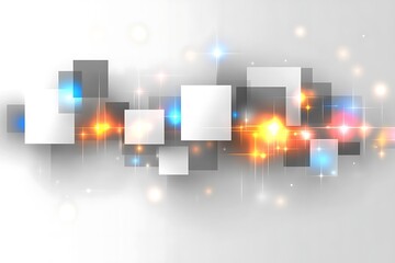 Glowing squares, abstract tech design
