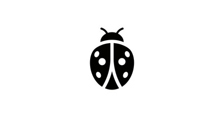 Good icon. Ladybug silhouette on white background